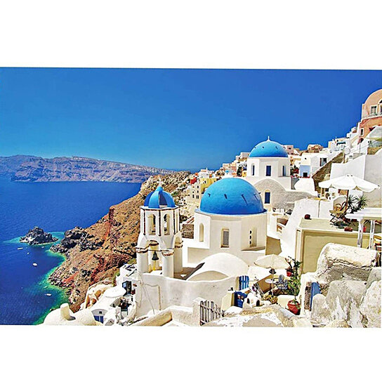 CW_ 1000Pcs DIY Santorini Aegean-Sea Landscape Jigsaw Puzzle Toy Adults Kids Gif 