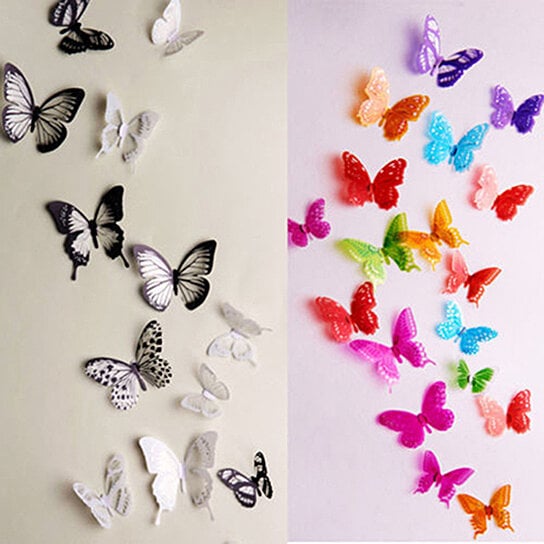 18pcs Chic 3D Simulation Butterflies Wall Stickers Art DIY Refrigerator Decor N7 