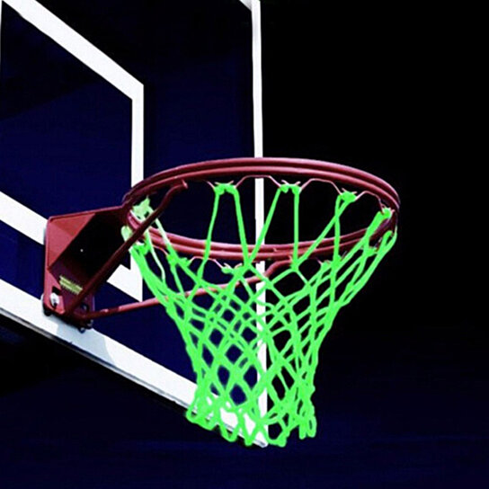 1Pc Braided Nylon Night Glowing Light Luminous Basketball Net Training Supplies 