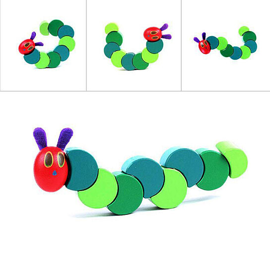 Wooden toys Variety Colorful hunger Caterpillar Twisted Toy Animal Doll,The Best Toy Gift Winkey Baby Toy