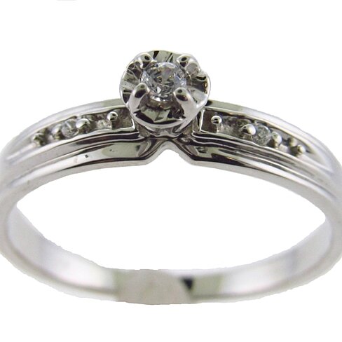 Genuine Diamond Engagement Ring Promise Ring 10kt White Gold Size 4-9