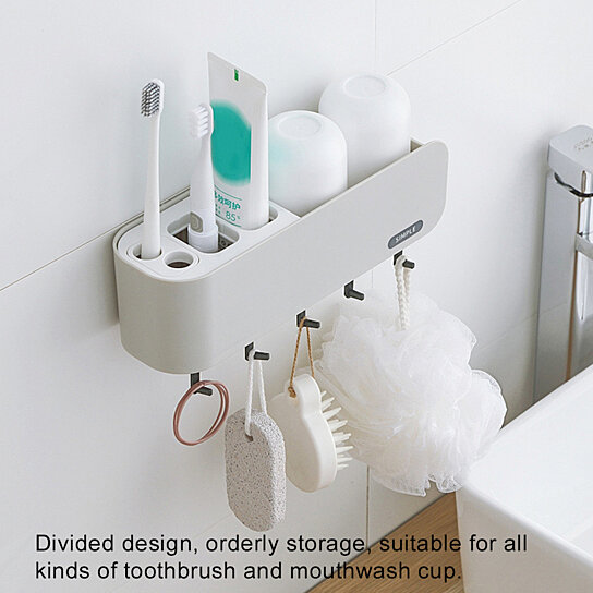 Wall Rack Holder Bathroom Shower Shelf Storage Organizer For Shampoos Toothbrush 