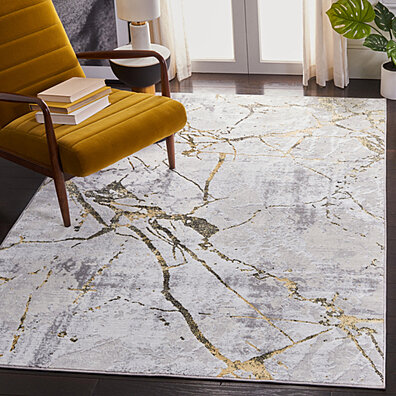 Safavieh Horizon Shag Collection HZN890D Grey / Gold Rug - 8' x 10