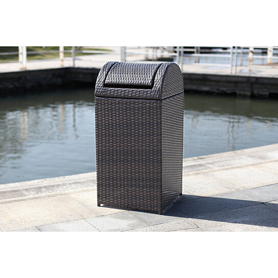 Buy Bishop Outdoor Wicker 18 5 Gallon Trash Bin By Pacific Home On