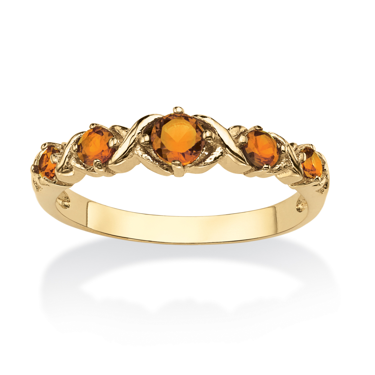 Buy Round Birthstone 14k Gold Plated X And O Stackable Ring By Palmbeach Jewelry On Opensky 3037