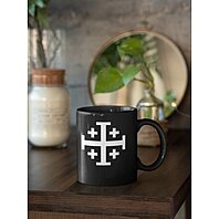 Buy Jerusalem Cross Coffee Mug 11oz Christian Faith Crusader Cross Religious Ceramic Cup Gospel Greek Crosses Black Coffee Cup By Perfect Cufflinks On Dot Bo