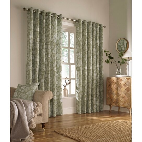 Irwin Eyelet Curtains Woodland Print Ready Made Ring Top Curtain Pairs by furn. 