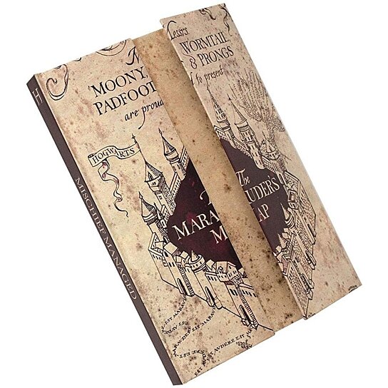 HARRY POTTER GLOW IN THE DARK MARAUDERS MAP A5 NOTEBOOK NOTE PAD SCHOOL BOOK 