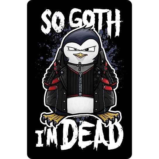 Buy Psycho Penguin So Goth Im Dead Plaque by Pertemba US on Dot & Bo