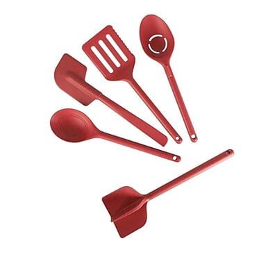 19pcs/set, Kitchen Silicone Shovel Spoon, Knife Set Kitchenware Gadget Set  Wooden Handle Cutting Board Storage Bucket, Kitchen Stuff Kitchen Accessor