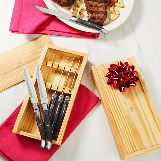 Wolfgang Puck 12-Piece Steak Knife Set with Wooden Gift Boxes