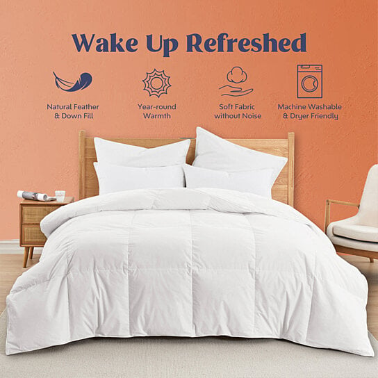 Buy All Season White Goose Down And Ultrafeather Comforter With