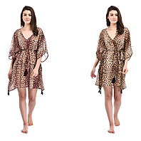 leopard print swim cover up