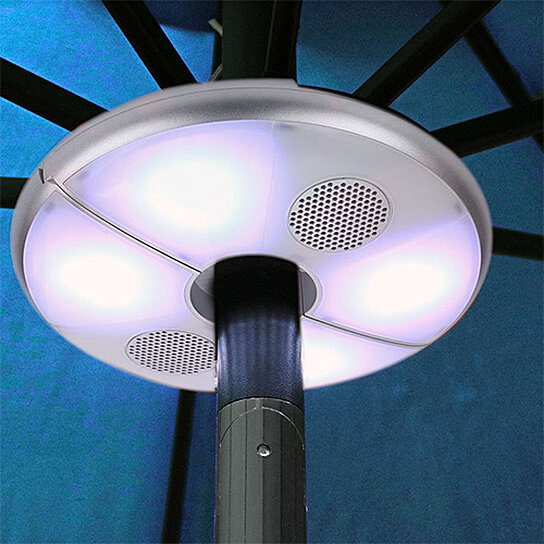 patio umbrella bluetooth speaker with led lights