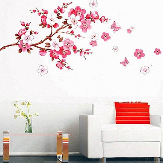 Buy Cherry Blossom Flower Bedroom Room DIY Art Vinyl Decal Home Decor Wall  Sticker by shenghuasg on Dot & Bo