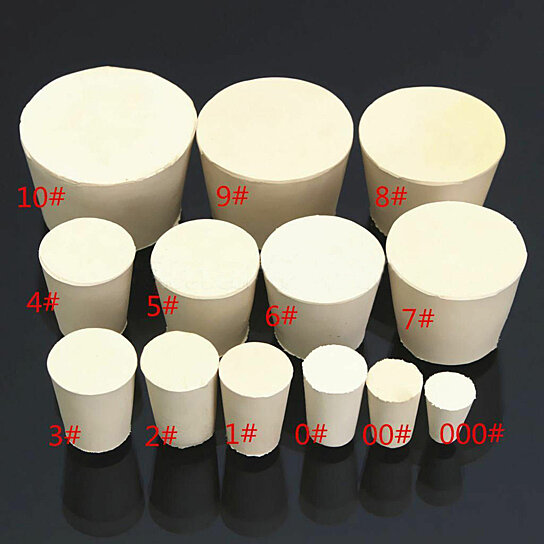 00# 15 X 11x20mm 5Pcs Solid Rubber Stoppers Plug Bungs Laboratory Bottle Tube Sealed Lid Corks