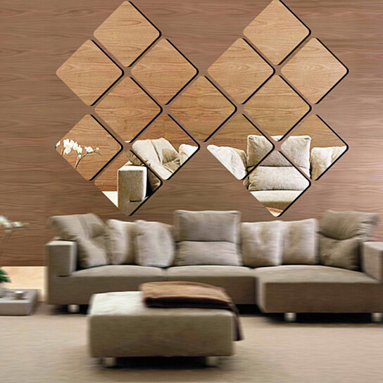 Buy 6Pcs/Set Square Shape Mirror Wall Stickers Poster Wallpaper Home Bedroom  Decor by SUPERNOVA on Dot & Bo