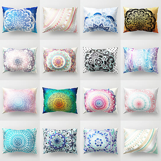 RA_ Mandala Printing Decorative Cushion Cover Pillow Cases Home Car Decor Cand