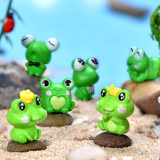 Frog Figurine Decoration Bonsai Decor Fairy Garden Micro Landscape Miniatures