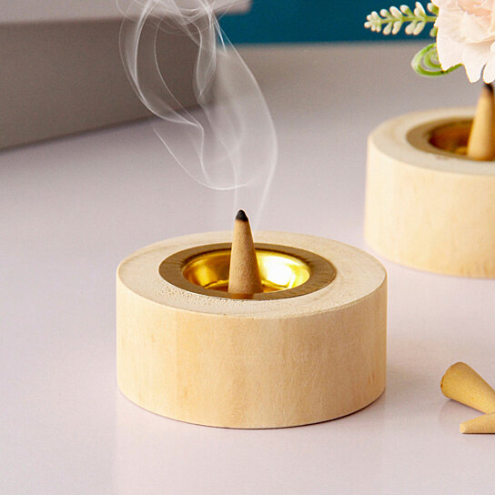Solid Wood Incense Burner Base Pedestal Tea Cup Table Tea Base Small Size