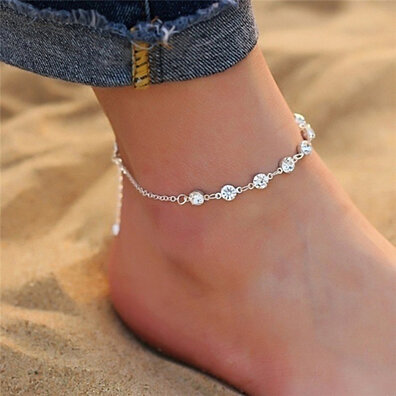 Golden nuiOOui131-Fine Workmanship Women Fashion Boho Bell Round Charms Anklets Ankle Bracelet Chain Foot Jewelry