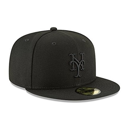 Buy New Era 59Fifty Hat New York Mets Black on Black Fitted Cap ...