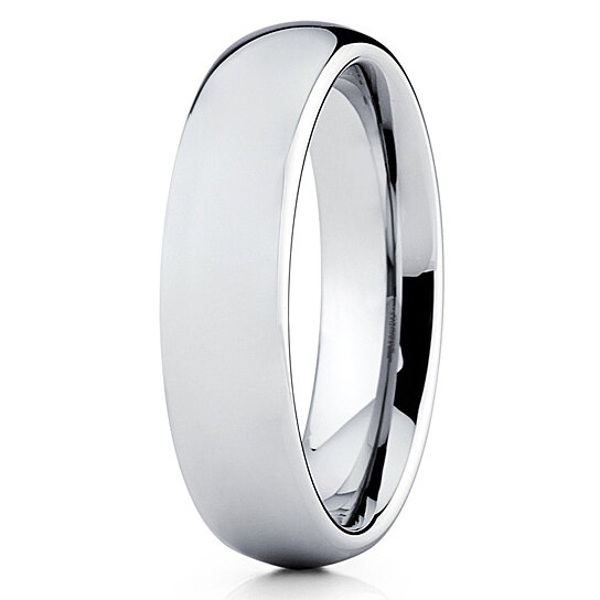 Silly Kings 5mm Silver Tungsten Carbide Wedding Band Dome Shape Ring Men Women Comfort Fit