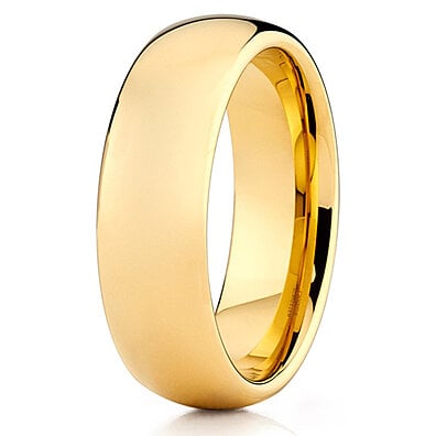 Silly Kings 5mm Yellow Gold Tungsten Carbide Wedding Ring Comfort Fit Band Men & Women