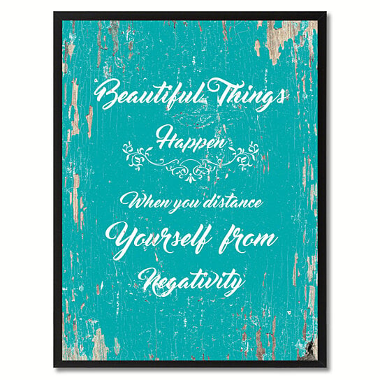 Buy Beautiful Things Happen When You Distance Yourself From Negativity Motivation Saying Canvas Print With Picture Frame By Spotcolorart Usa Moon On Dot Bo