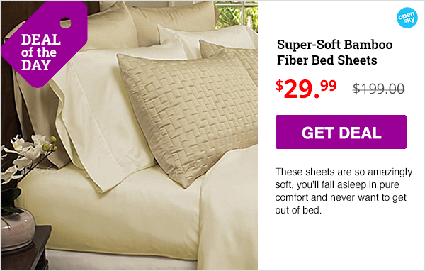 4-Piece Set: Super-Soft 1800 Series Bamboo Fiber Bed Sheets