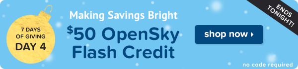 Making savings bright with a $50 OpenSky Flash Credit.