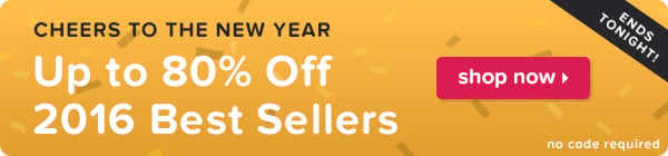 Cheers to the New Year! Up to 80% off 2016 Best Sellers