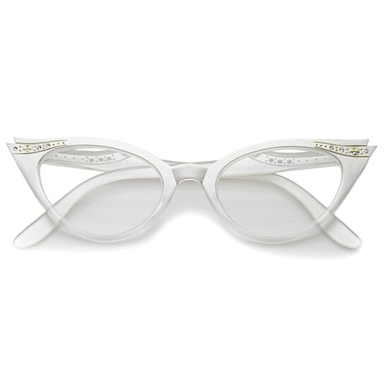 Women's Retro Rhinestone Embellished Cat Eye Sunglasses 51mm 