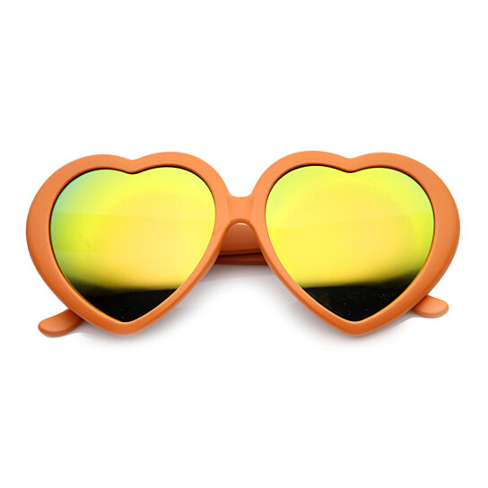 Buy Womens Oversized Color Flash Mirror Lens Love Heart Shape Sunglasses 9764 By Sunglassla On