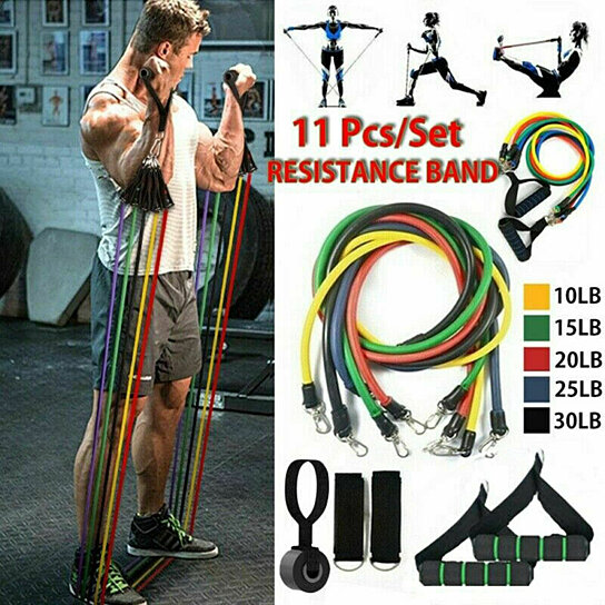 Resistance Band Set Strength Training Exercise Fitness Tube Workout Bands New 