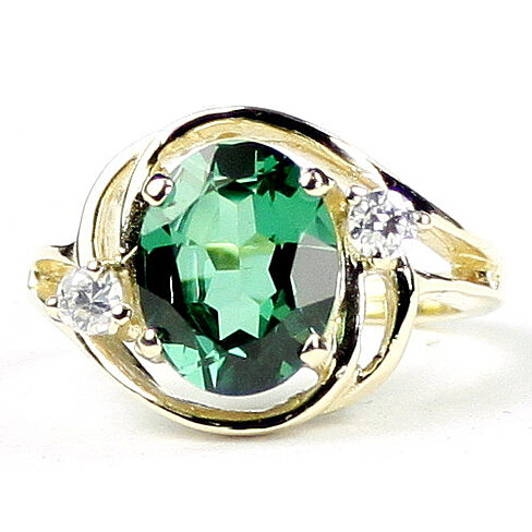 Buy R021, Created Emerald Spinel, 10KY Gold Ring by SylvaRocks on OpenSky