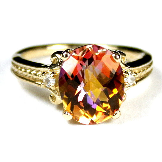 Buy R136, Twilight Fire Topaz, 10KY Gold Ring by SylvaRocks on OpenSky