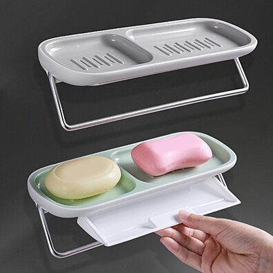 TuuTyss Plastic Large Draining Bathroom Soap Dish Soap Case Soap Holder with 