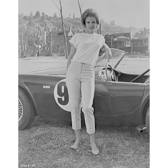 Buy Angie Dickinson Leaning on Car Black and White Photo Print - Item ...