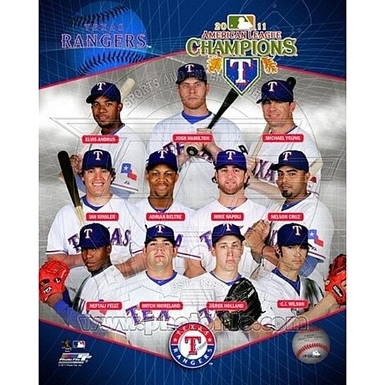 Buy Texas Rangers 2011 American League Champions Composite Sports Photo -  Item # VARPFSAAOD174 by The Poster Corp on Dot & Bo