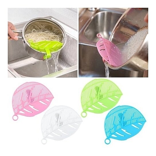 Durable Leaf Shape Rice Wash Sieve Tool Kitchen Clips Gadgets
