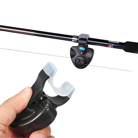 LED light Bite Fishing Electronic Alarm Buffer Sound Alert Clip Rod On N M5W0