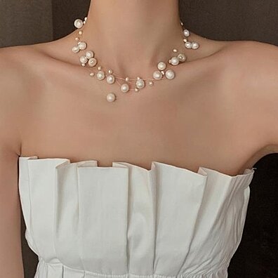 COHEALI 100pcs Pearl Decor Bracelet Accessories Hand Decor Costume Jewelry  Pearl Necklace Choker Handmade Necklaces Pearl Trim Hand Jewelry Necklace