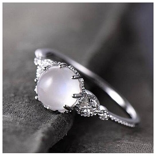 Buy Moonstone Ring Popular style White Auberge Engagement Ring in ...
