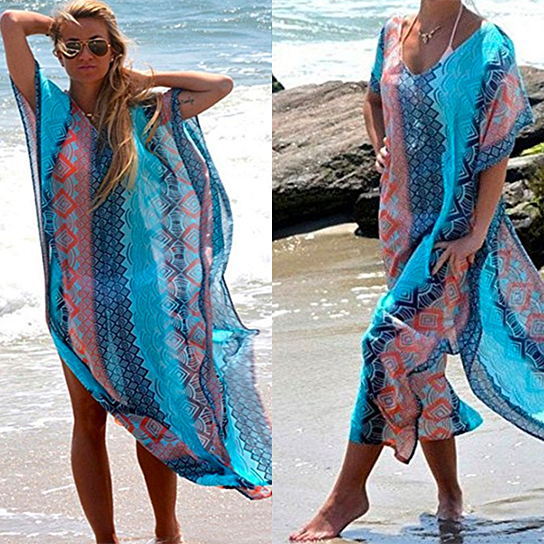 Buy Bluish Summer Mermaid Maxi Cover Up by Vista Shops on OpenSky