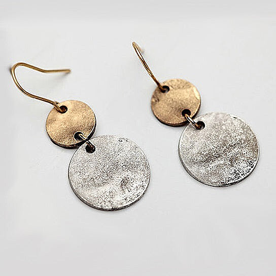 Patina Earrings In Bronze Finish With Age-Old Rustic Charm