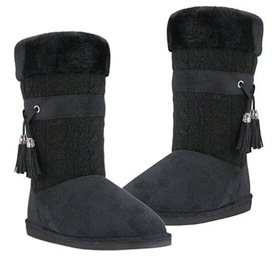 Buy Toasty Toes Plush Knit Faux Fur Boots by Vista Shops on OpenSky