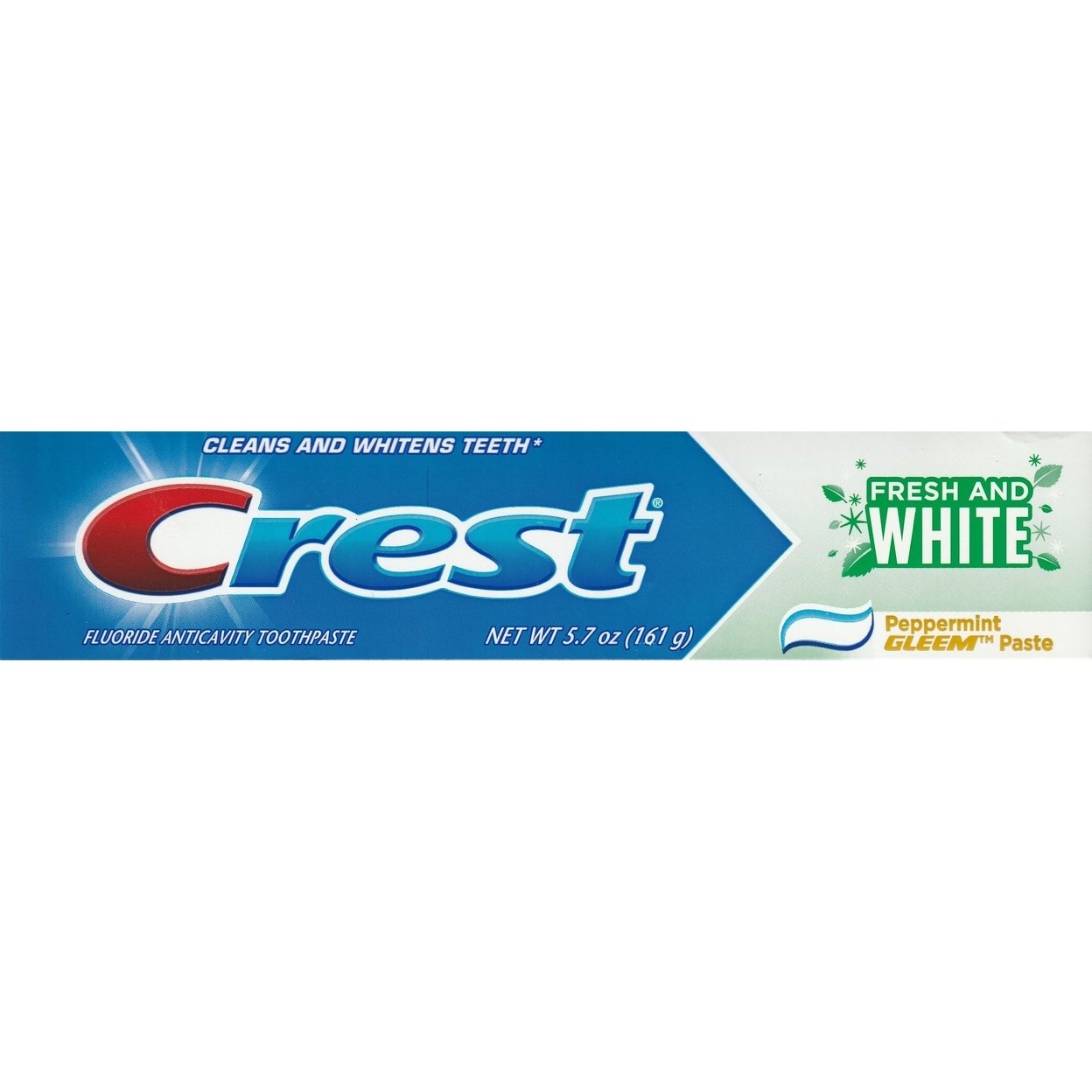 Crest Fresh And White Toothpaste, Peppermint Gleem Paste, 5.7 Oz (161 G ...