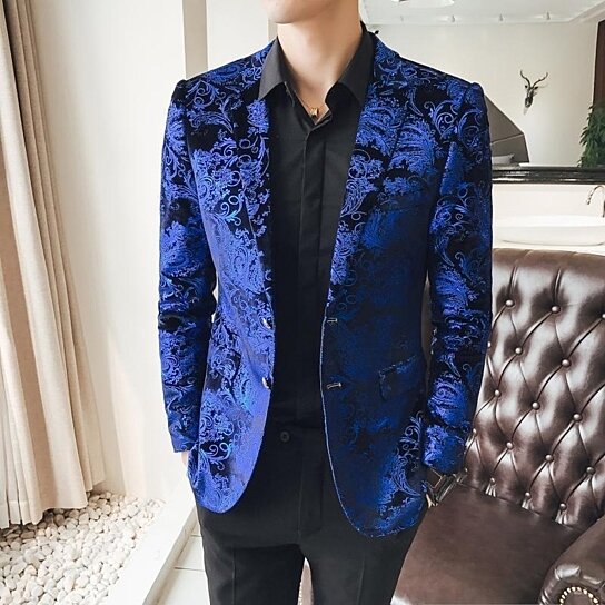 mens plus size velvet blazer