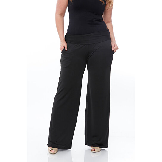 black palazzo pants plus size